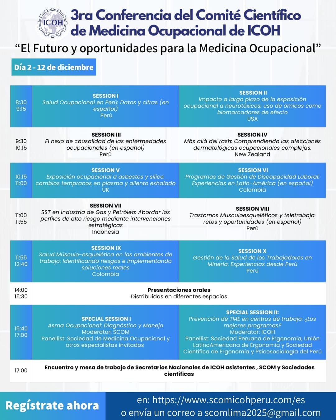 Conferencia ICOH - programa tecnico